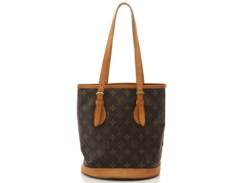 LOUIS VUITTON Bucket Monogram Leather Shoulder Brown